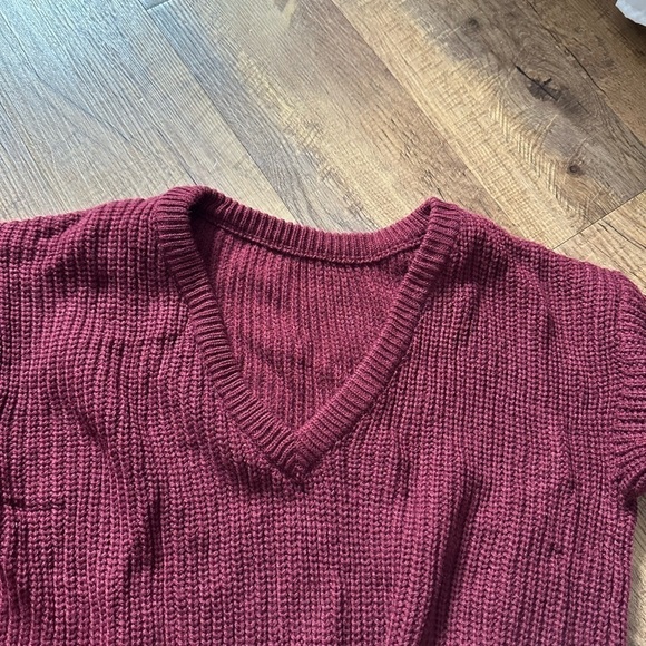 LULU’S Bringing Sexy Back Wine Red Backless Sweater Dress - Picture 4 of 4